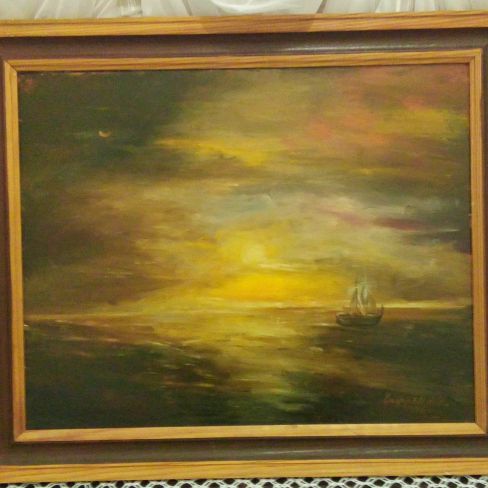 Картина К. Г. Оганесян "Море, закат"