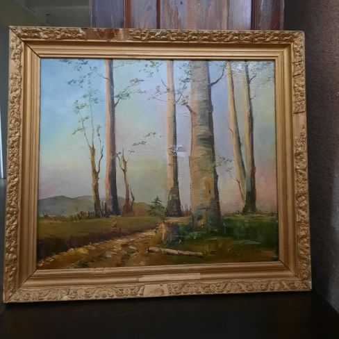 Картина К. Г. Оганесян "Деревья у дороги"