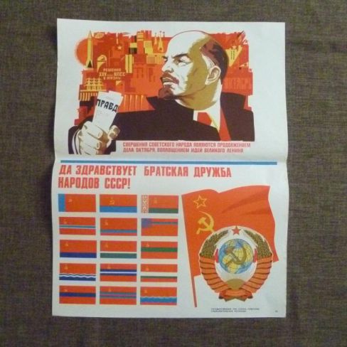 Плакат "Да здравствует братская дружба народов СССР!" 