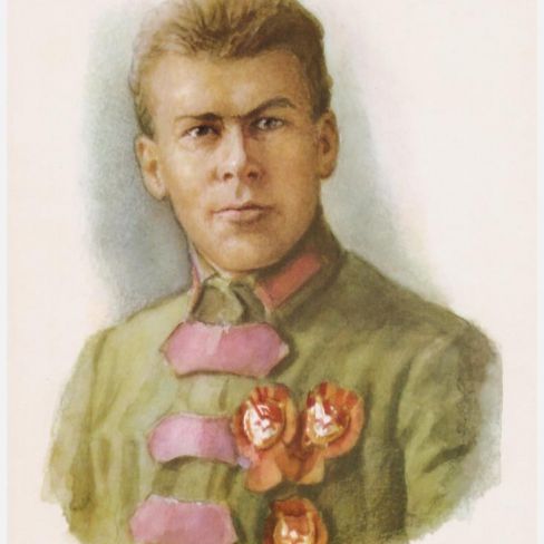 Открытка из серии "Советские военачальники - герои гражданской войны". А.Я.Лапин. 